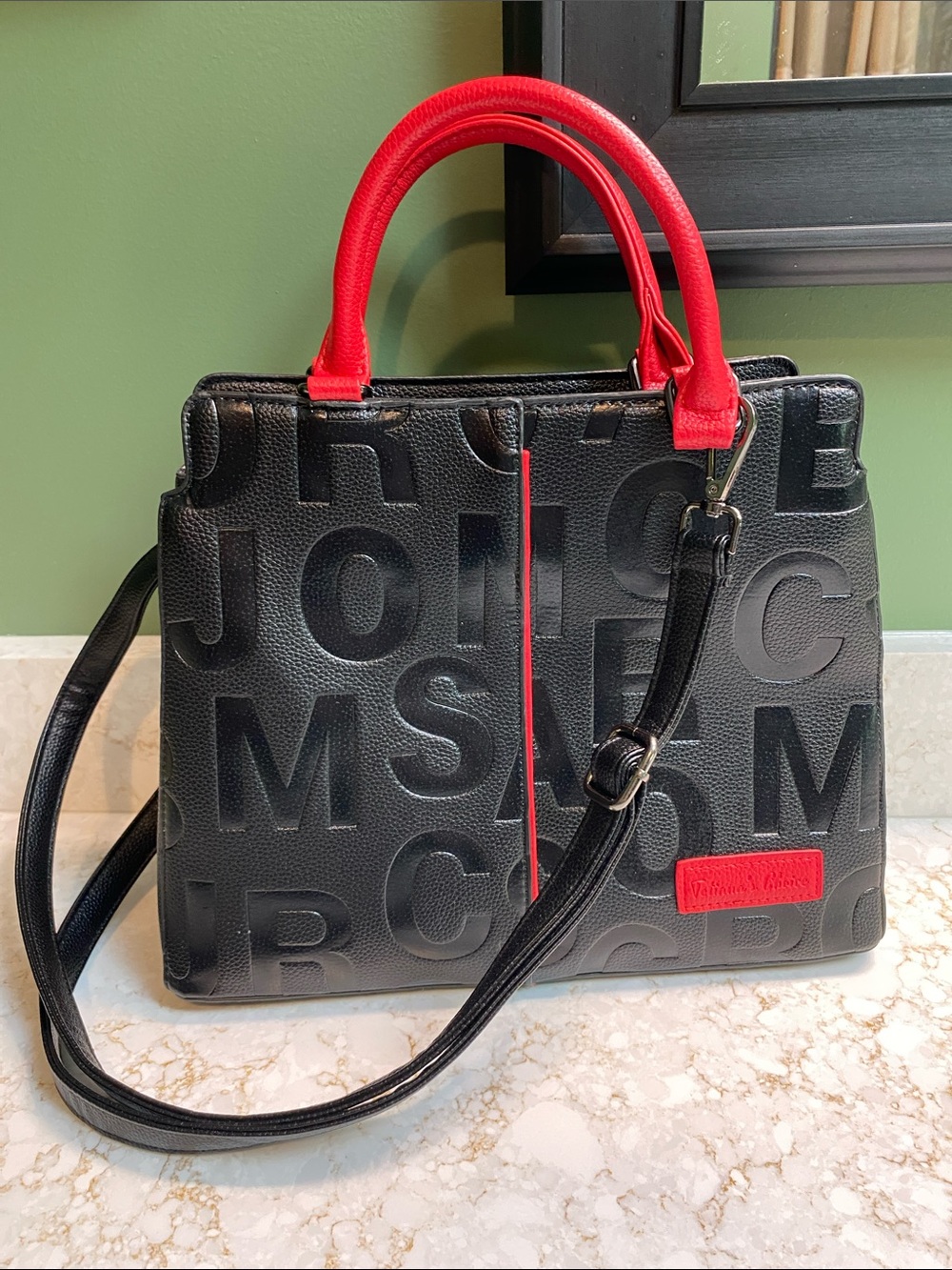 Tetiana’s Choice high quality PV leather Embossed Logo Tote Bag/ crossbody